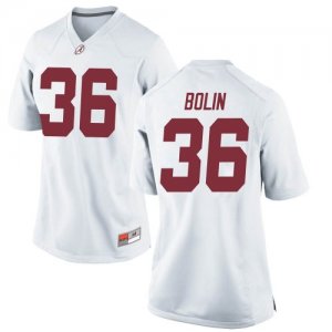 Women's Alabama Crimson Tide #36 Bret Bolin White Replica NCAA College Football Jersey 2403WQDB0